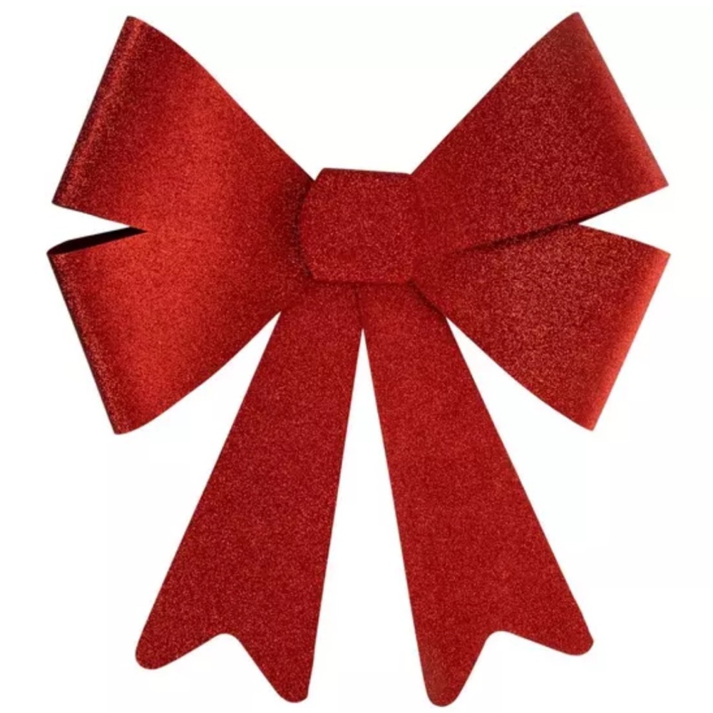 New! Large Red Glitter Bow for Outdoor Decor Christmas Holiday Displays